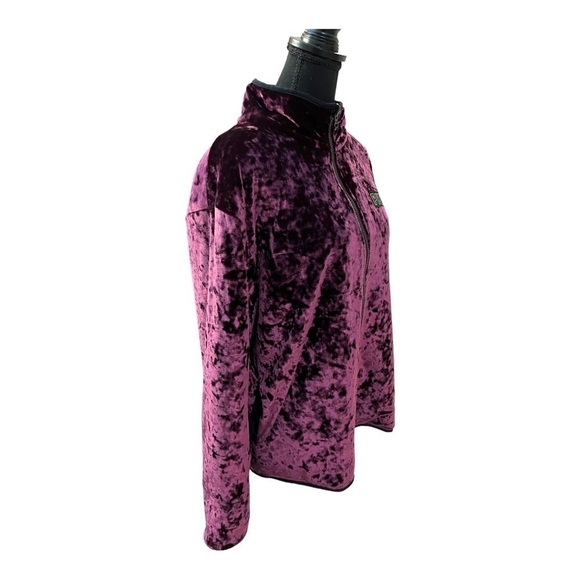 PINK VS Reversible Velvet Sherpa Full Zip Jacket Medium - Picture 3 of 12